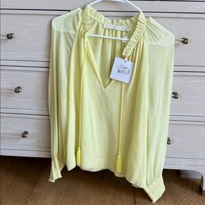 Marie Oliver Lemon Blouse with Tassels